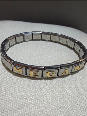 Expressions Two-Tone "Megan" Stretch Bracelet in Silver and Gold
